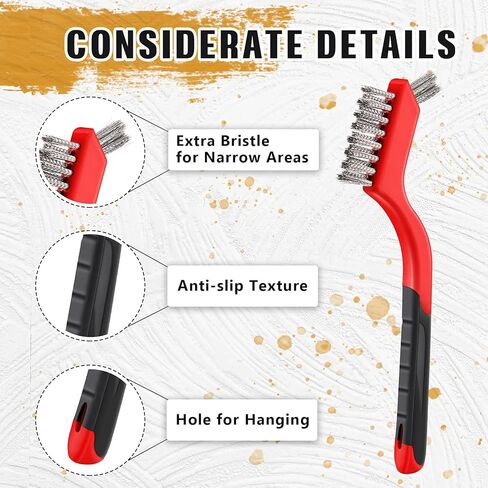 10 قطع من فرشاة الأسلاك لتنظيف اللحام الصدأ، رأس فرشاة من النحاس والفولاذ المقاوم للصدأ، شعيرات إضافية للمناطق الضيقة، فرشاة صغيرة مجعدة للخدمة الشاقة لتنظيف اللحام الشوي in Kuwait