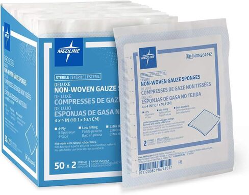 Medline NON26444H Gauze, Avant, Nw, Delu" x e, 4" x 4", 4Ply, Ns, Lf (Pack of 200) in Saudi Arabia