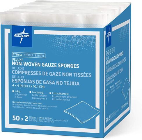 Medline NON26444H Gauze, Avant, Nw, Delu" x e, 4" x 4", 4Ply, Ns, Lf (Pack of 200) in Saudi Arabia