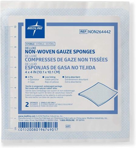 Medline NON26444H Gauze, Avant, Nw, Delu" x e, 4" x 4", 4Ply, Ns, Lf (Pack of 200) in Saudi Arabia