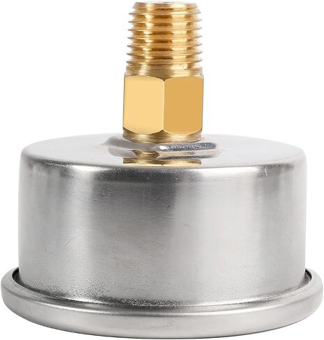 مقياس ضغط الفراغ المملوء بالجلسرين من UHARBOUR -30HG/30PSI، مقياس فراغ بقرص شفاف 2-1/2 بوصة، وصلة خلفية 1/4 بوصة NPT، علبة من الفولاذ المقاوم للصدأ، حركة نحاسية، موازين مزدوجة in Kuwait