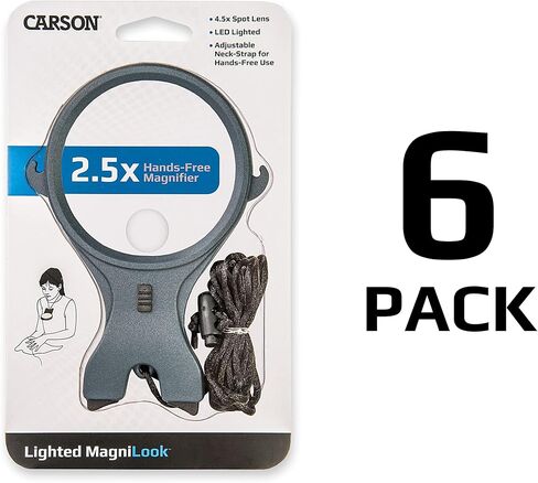 مكبر قلادة Carson® MagniLook 3x مع عدسة موضعية 6x وسلك للرقبة (LK-10) in Kuwait