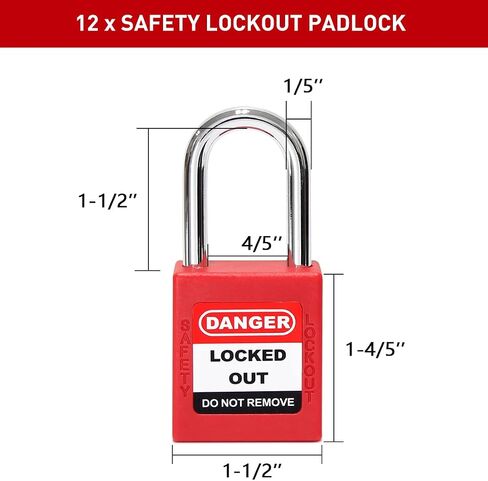 Wisamic Lockout Tagout Station with Cover, Includes 10 Key Different Padlocks, 2 Lockout Hasps, 24 Lockout Tags, 15-1/2 x 22 x 1-3/5 inch in Kuwait