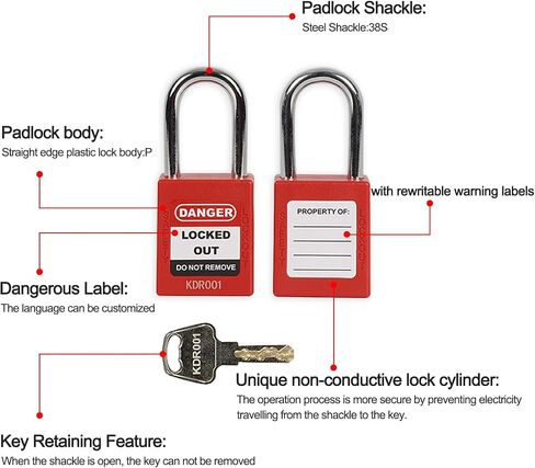 Wisamic Lockout Tagout Station with Cover, Includes 10 Key Different Padlocks, 2 Lockout Hasps, 24 Lockout Tags, 15-1/2 x 22 x 1-3/5 inch in Kuwait
