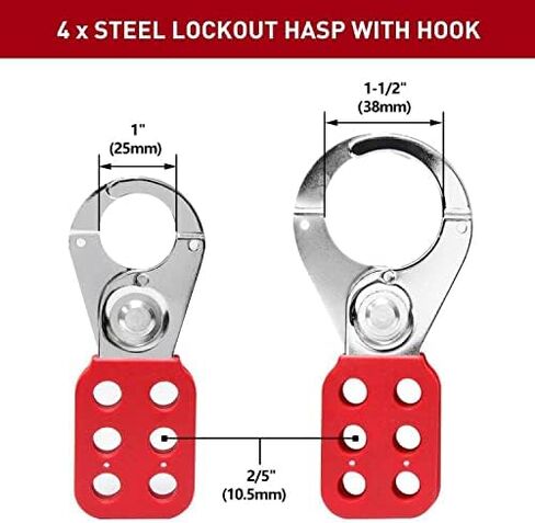 Wisamic Lockout Tagout Station with Cover, Includes 10 Key Different Padlocks, 2 Lockout Hasps, 24 Lockout Tags, 15-1/2 x 22 x 1-3/5 inch in Kuwait