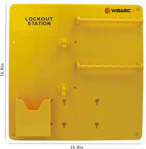 Wisamic Lockout Tagout Station with Cover, Includes 10 Key Different Padlocks, 2 Lockout Hasps, 24 Lockout Tags, 15-1/2 x 22 x 1-3/5 inch in Kuwait