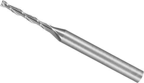 CoCud Spiral End Mill, 1/8" Shank 1.5mm x 12mm Solid Carbide 2-Flute CNC Router Bit Milling Cutter - (Applications: for Plywood Hardwood Plastic), 1-Piece in Saudi Arabia
