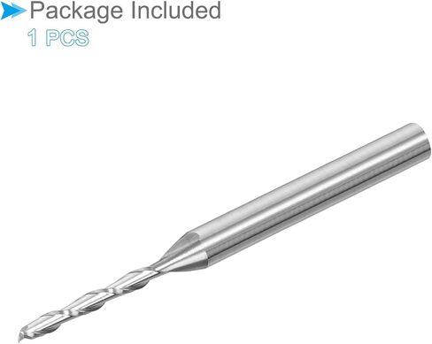 CoCud Spiral End Mill, 1/8" Shank 1.5mm x 12mm Solid Carbide 2-Flute CNC Router Bit Milling Cutter - (Applications: for Plywood Hardwood Plastic), 1-Piece in Saudi Arabia