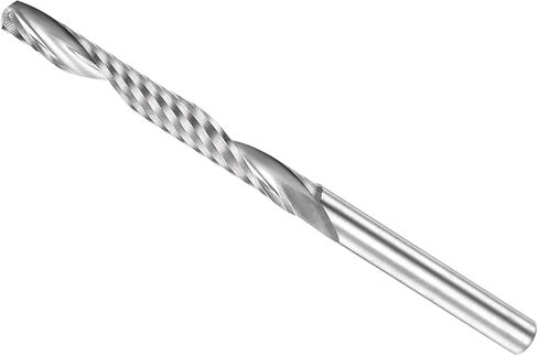 مطحنة نهاية حلزونية CoCud، ساق 1/8 بوصة 3 مم × 28 مم من الكربيد الصلب 1-فلوت CNC راوتر بت طحن - (التطبيقات: للخشب الرقائقي والبلاستيك الصلب)، قطعة واحدة in Kuwait