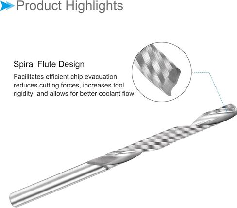 مطحنة نهاية حلزونية CoCud، ساق 1/8 بوصة 3 مم × 28 مم من الكربيد الصلب 1-فلوت CNC راوتر بت طحن - (التطبيقات: للخشب الرقائقي والبلاستيك الصلب)، قطعة واحدة in Kuwait