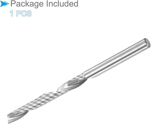 مطحنة نهاية حلزونية CoCud، ساق 1/8 بوصة 3 مم × 28 مم من الكربيد الصلب 1-فلوت CNC راوتر بت طحن - (التطبيقات: للخشب الرقائقي والبلاستيك الصلب)، قطعة واحدة in Kuwait