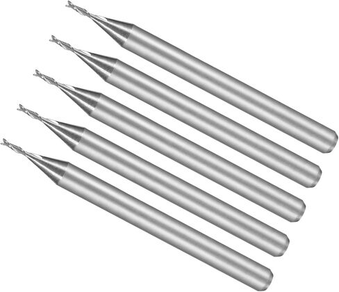 مطاحن نهاية حلزونية CoCud، ساق 1/8 بوصة 0.8 مم × 3 مم من الكربيد الصلب 2-فلوت CNC قطع طحن - (التطبيقات: للخشب الرقائقي والبلاستيك الصلب)، 5 قطع in Saudi Arabia