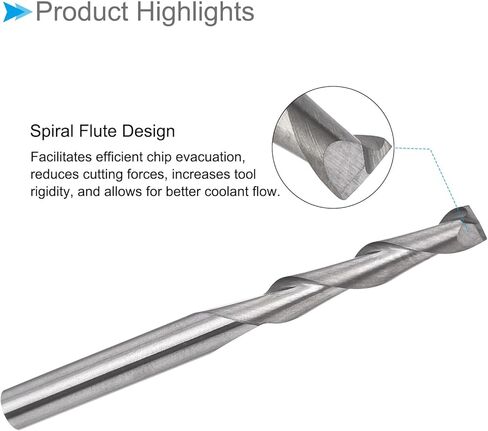 مطاحن نهاية حلزونية CoCud، ساق 1/8 بوصة 3.175 مم × 17 مم من الكربيد الصلب 2-Flute CNC قطع طحن - (التطبيقات: للخشب الرقائقي والبلاستيك الصلب)، قطعتان in Kuwait