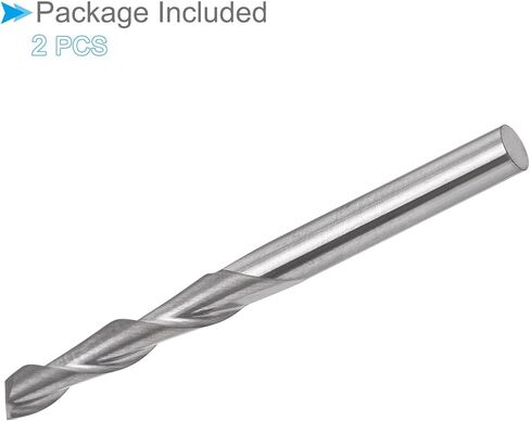 مطاحن نهاية حلزونية CoCud، ساق 1/8 بوصة 3.175 مم × 17 مم من الكربيد الصلب 2-Flute CNC قطع طحن - (التطبيقات: للخشب الرقائقي والبلاستيك الصلب)، قطعتان in Kuwait