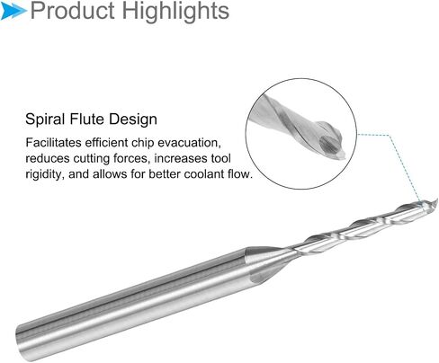 CoCud Spiral End Mills, 1/8" Shank 1.5mm x 12mm Solid Carbide 2-Flute CNC Router Bits Milling Cutters - (Applications: for Plywood Hardwood Plastic), 5-Pieces in Saudi Arabia