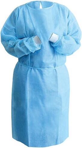 ثوب عزل اسنان/طبي للاستعمال مرة واحدة من فاستميد مصنوع من البولي بروبيلين والبولي ايثيلين 43 غرام لكل متر مربع، 10 قطع | مع اكمام طويلة واساور مطاطية مقاس عالمي (المستوى 3) in Kuwait