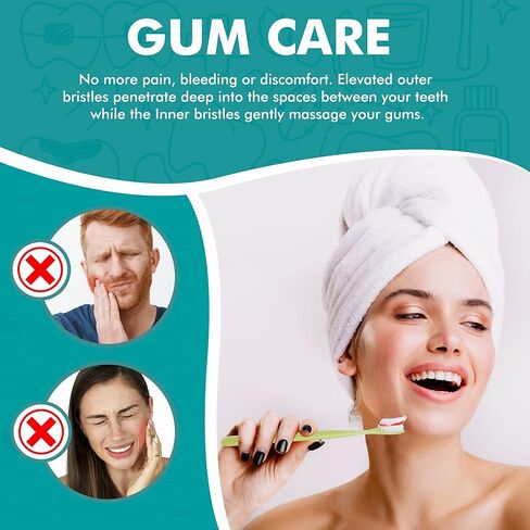 [KENT] CLASSIC Medium Head Extra Soft Toothbrush, Sensitive Teeth & Gums for Adults & Teens - (Set of 6) in Saudi Arabia