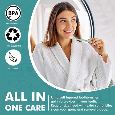 [KENT] CLASSIC Medium Head Extra Soft Toothbrush, Sensitive Teeth & Gums for Adults & Teens - (Set of 6) in Saudi Arabia