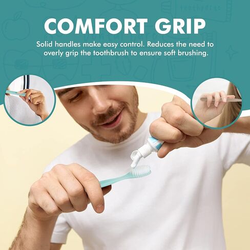 [KENT] CLASSIC Medium Head Extra Soft Toothbrush, Sensitive Teeth & Gums for Adults & Teens - (Set of 6) in Saudi Arabia