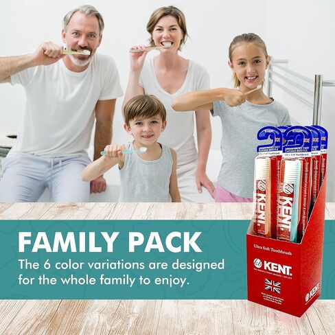 [KENT] CLASSIC Medium Head Extra Soft Toothbrush, Sensitive Teeth & Gums for Adults & Teens - (Set of 6) in Saudi Arabia