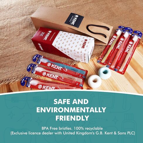 [KENT] CLASSIC Medium Head Extra Soft Toothbrush, Sensitive Teeth & Gums for Adults & Teens - (Set of 6) in Saudi Arabia