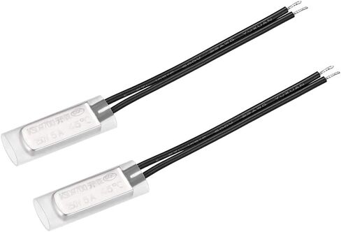 Uxcell KSD9700 ترموستات، 45 درجة مئوية مفتاح درجة الحرارة مفتوح عادة مفتاح حراري، N.O 5A وحدة تحكم في درجة الحرارة المعدنية 2 قطعة in Saudi Arabia