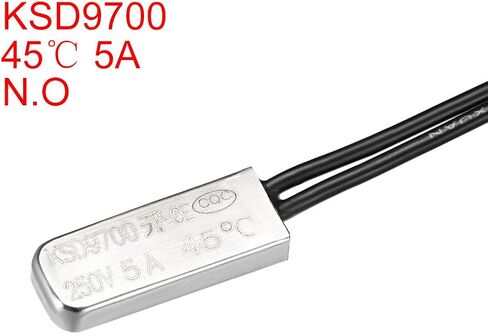 Uxcell KSD9700 ترموستات، 45 درجة مئوية مفتاح درجة الحرارة مفتوح عادة مفتاح حراري، N.O 5A وحدة تحكم في درجة الحرارة المعدنية 2 قطعة in Saudi Arabia