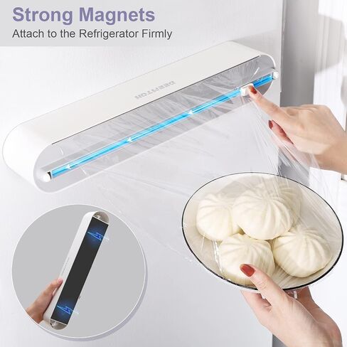 Plastic Wrap Dispenser with Cutter,Plastic Food Wrap Dispenser with Slide Cutter Refillable Cling Film Dispenser with 250' of Professional BPA Free Cling Film. in Saudi Arabia