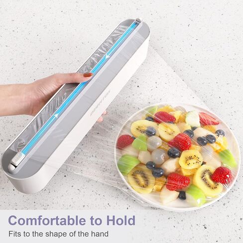 Plastic Wrap Dispenser with Cutter,Plastic Food Wrap Dispenser with Slide Cutter Refillable Cling Film Dispenser with 250' of Professional BPA Free Cling Film. in Saudi Arabia