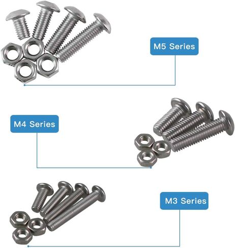 SZHKM 480pcs Stainless Steel Nuts and Bolts Assortment Metric Machine Screws Set M3 M4 M5 Screws Assorted Hex Bolts and Nuts Kit for Electroinics with Wrench in Kuwait