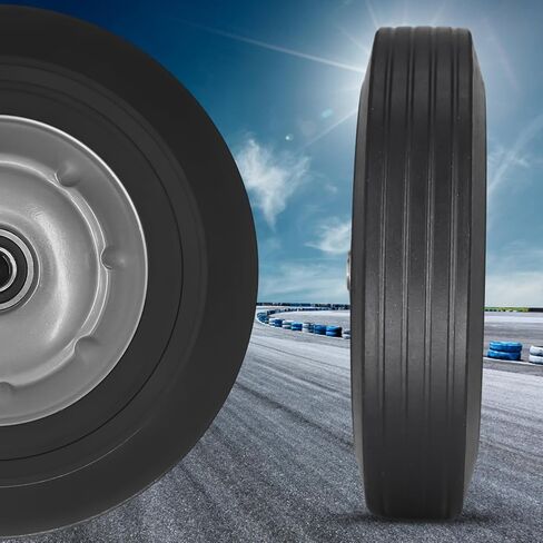 عجلات بديلة للإطارات المطاطية الصلبة مقاس 10 × 2.5 بوصة مع حجم محور 5/8 بوصة للعربات والشاحنات اليدوية والعربات in Kuwait