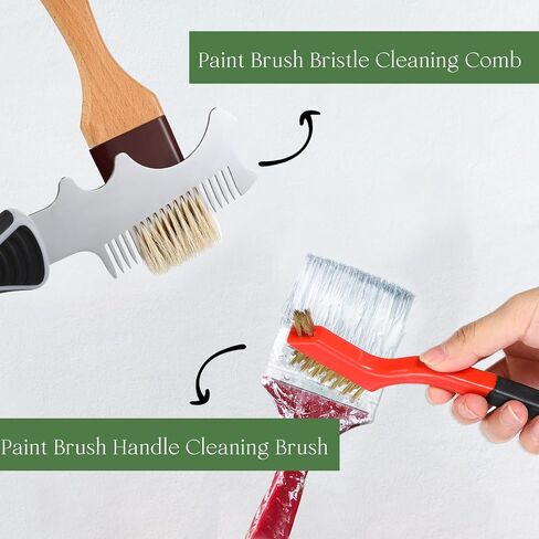 3 Pcs 4 in 1 Paint Brush Comb Wire Brush Set, Brush Roller Cleaner Tool 2 Pcs Stainless Steel Brass Bristles Wire Brushes 7 Inches Metal Brush Cleaning Scrubbing Dirt Paintbrush Cleaners in Saudi Arabia