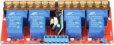 AC100V-250V 30A 4 قناة وحدة التتابع عالية الطاقة DC5V عالية منخفضة المستوى الزناد وحدة تبديل in Saudi Arabia