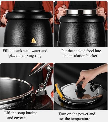 سخان غلاية الحساء بسعة 10.5 كوارت مع غطاء مفصلي، سخان غلاية طعام تجاري يوضع على الطاولة in Kuwait