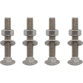 LBY 10 Sets 5/16-18 x 2" Carriage Bolts Screws Round Head Square Neck and Hex Nuts & Flat Washers, 304 Stainless Steel, Silvery in Saudi Arabia