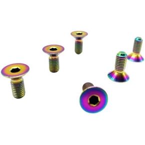 RISON Titanium Bolts 6pcs Steering Wheel Screw Bolts M5x12MM Titanium Steering Wheel Bolt Kits Rainbow Titanium Countersunk Screws Titanium Finish Flat Head Bolt in Saudi Arabia