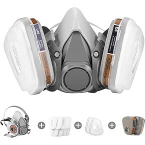 Active Carbon Gases Chemicals Respirator - for Vapors, Paint, Dust,Formaldehyde, Sanding, Polishing, Spraying,Machine Polishing and other Work