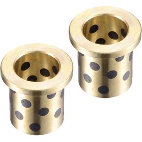Kozelo 2pcs Flange Sleeve Bearings -[ 16mm x 20mm x 25mm ] Self-Lubricating Bushing for Equipment Use | 26mm Flange Dia, 3mm Flange Thickness, Brass