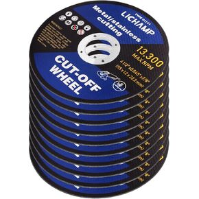 Lichamp 4-1/2 عجلات مقطوعة للمعادن، 10 عبوات 4.5 بوصة قرص قطع عجلة القطع، 4.5 بوصة × 0.045 بوصة × 7/8 بوصة، A010BK in Kuwait