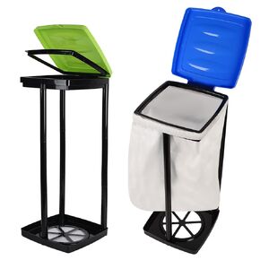 (Green & Blue) Collapsible Trash Bag Holder - Portable Trashcan for Indoor and Outdoor Use - Suitable for 13-Gallon Trash Bags - Perfect for Camping Waste Management Solution On The Go in Kuwait