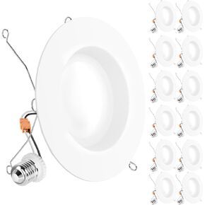 Sunco LED Recessed Lighting 4 Inch, 12 Pack Selectable 2700K/3000K/3500K/4000K/5000K, Dimmable Can Lights, Smooth Trim, 11W=40W, 660LM, Damp Rated, Retrofit Installation - UL Certified