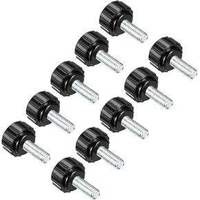 CoCud Knurled Clamping Knobs, M5 x 50mm Male Thread 20mm Head, Thermoset Plastic Thumb Screw Grip Bolt Knobs Black - (Applications: for Lathe Machinery), 10-Pieces