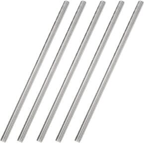 CEE 5Pack M10 x 250mm مسمار قضيب ملولب بالكامل 304 من الفولاذ المقاوم للصدأ 0.39 بوصة × 10 بوصة برغي طويل ملولب، قضبان ترصيع شريط خيط اليد اليمنى لمسامير التثبيت والمشابك والشماعات ومسامير U ومسافة خيط M10-1.5 مم in Kuwait