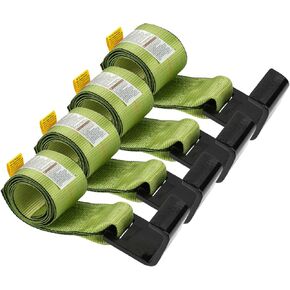 Mytee Products 4" x 5' Roll Off Container Blue Winch Strap w/Large Flat Hook for Roll Off Truck, 5,400 lbs Working Load Limit