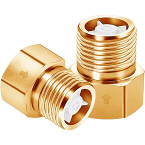 2PCS Brass Check Valve 1/2" Female to 1/2" Male Thread Backflow Prevention Non Return One Way Toilet Check Valves