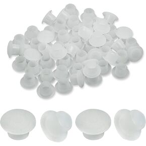 600PCS 5mm White Plastic Plugs Hole Plugs Plastic Flush Type Hole Plugs Snap in Locking Hole Tube for Holes Cabinet Hole Plugs (White)