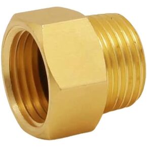 G 1/2 BSP Female to US 1/2 NPT Male Thread (1-Pack), Solid Brass Pipe Fitting，Connector with Rubber Washer， British to US Gauge Sensor Sender Adapter BSP NPT Thread Converter