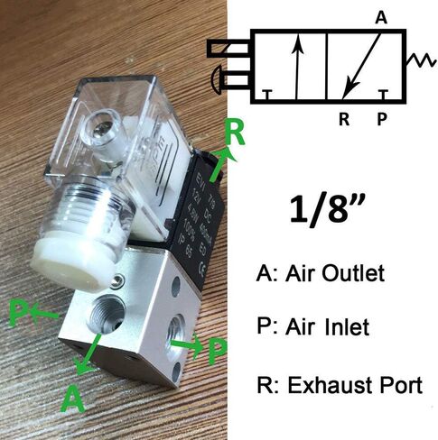 U.S. Solid 1/8inches NPT 3 Way 2 Position Pneumatic Electric Solenoid Valve DC 12 V in Saudi Arabia