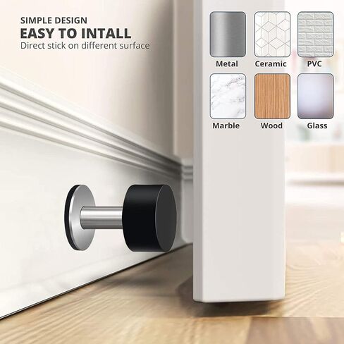 سدادات أبواب مع ملصقات إضافية، سدادة باب ذاتية اللصق مع هيكل من المطاط الأبيض والفولاذ المقاوم للصدأ - مصدات أبواب شديدة التحمل لتخميد الصوت للمنزل والمكتب، سدادات أبواب أسفل الباب in Kuwait