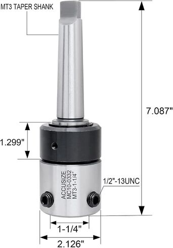 ماكينة القطع الحلقي من Accusize Industrial Tools، Mt3 إلى 1-1/4 بوصة Weldon Shank مع نظام تبريد للقواطع الحلقية المستخدمة في الحفر، MC10-0332 in Kuwait